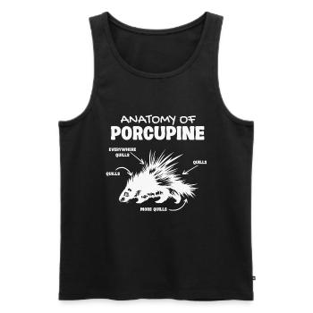 Anatomie Des Stachelschweins Naturliebhaber Stich - Männer Premium Bio Tank Top - Schwarz - Vorne - Michal (187cm)