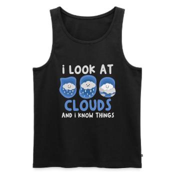 Ich Sehe Die Wolken An Und Weiß Dinge - - Männer Premium Bio Tank Top - Schwarz - Vorne - Michal (187cm)