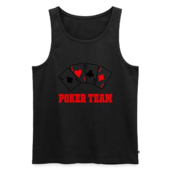 Équipe de poker - Débardeur bio Premium Homme - noir - Devant - AI Model Male 178 light (178cm)