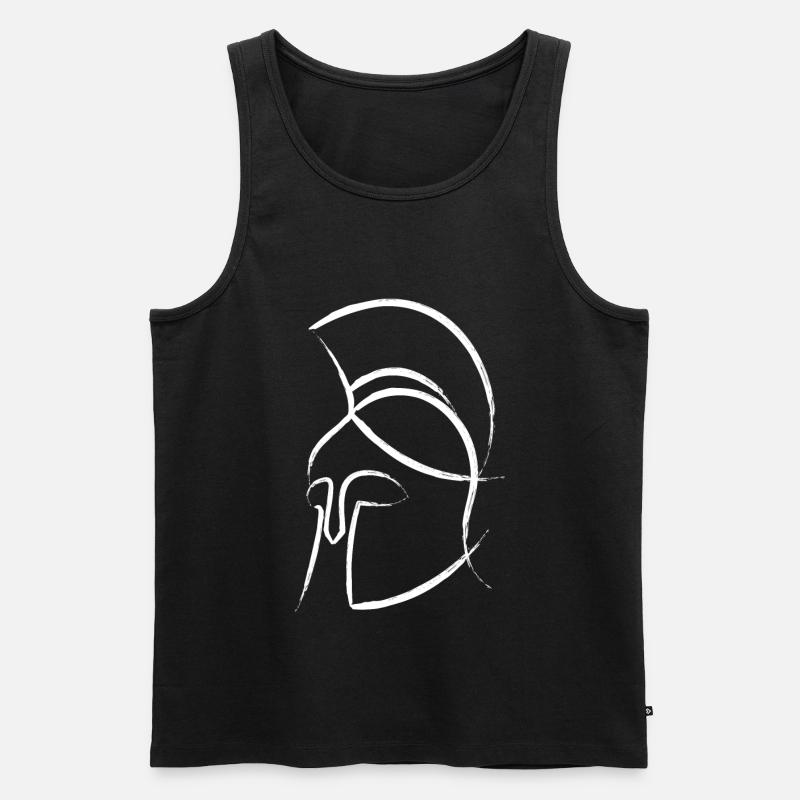 Spartaner Helm - Männer Premium Bio Tank Top - Schwarz