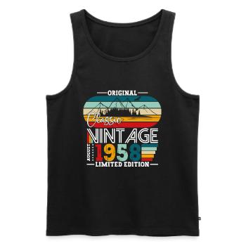 66th Birthday Original August 1958 Born 1958 - Men's Premium Organic Tank Top - black - Front - Michal (187cm)