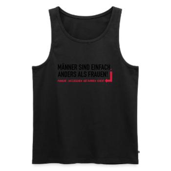 Männer sind einfach anders als Frauen - Männer Premium Bio Tank Top - Schwarz - Vorne - AI Model Male 178 light (178cm)