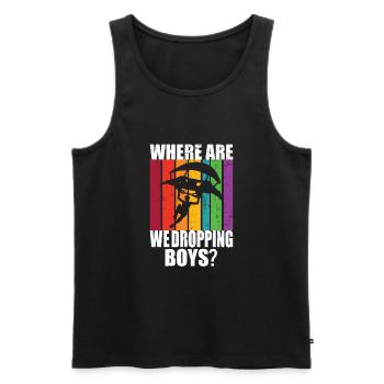 Where are we dropping guys? PUBG Battle Royal - Männer Premium Bio Tank Top - Schwarz - Vorne - AI Model Male 178 light (178cm)