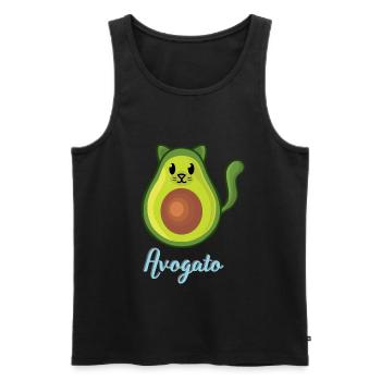 Avogato-Avocado-Katze Lustiger Avocato - Männer Premium Bio Tank Top - Schwarz - Vorne - Michal (187cm)