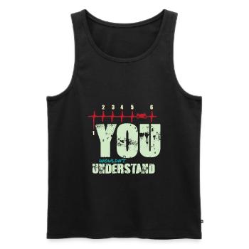 Motorcycle Heartbeat - Men's Premium Organic Tank Top - black - Front - Michal (187cm)