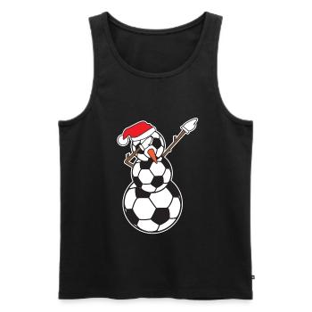 Schneemann-Fußball tupfend - Männer Premium Bio Tank Top - Schwarz - Vorne - Michal (187cm)