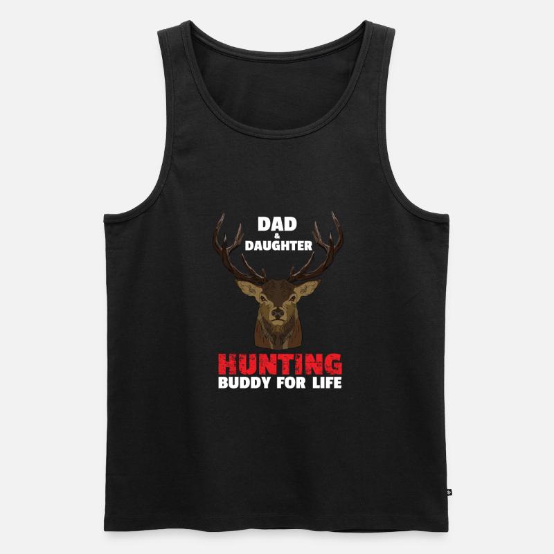Papa & Tochter Jagd Buddy - Männer Premium Bio Tank Top - Schwarz