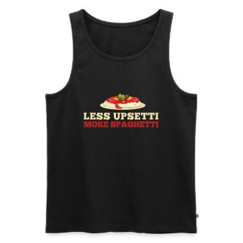 Weniger Upsetti Mehr Spaghetti Pasta Food Feinschmecker - Männer Premium Bio Tank Top - Schwarz - Vorne - AI Model Male 178 light (178cm)