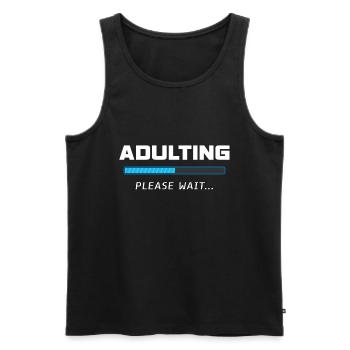 Adulting s'il vous plaît attendre - Débardeur bio Premium Homme - noir - Devant - Michal (187cm)