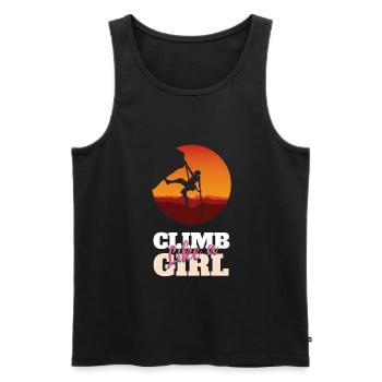 Grimper comme une fille - Débardeur bio Premium Homme - noir - Devant - Michal (187cm)