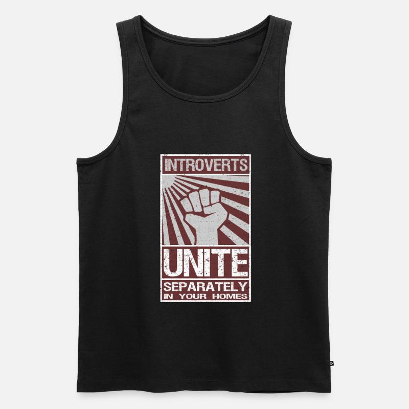 Introvertierte vereinigen sich - Männer Premium Bio Tank Top - Schwarz