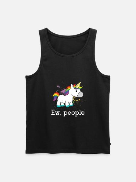 Ew Menschen Einhorn - Männer Premium Bio Tank Top - Schwarz