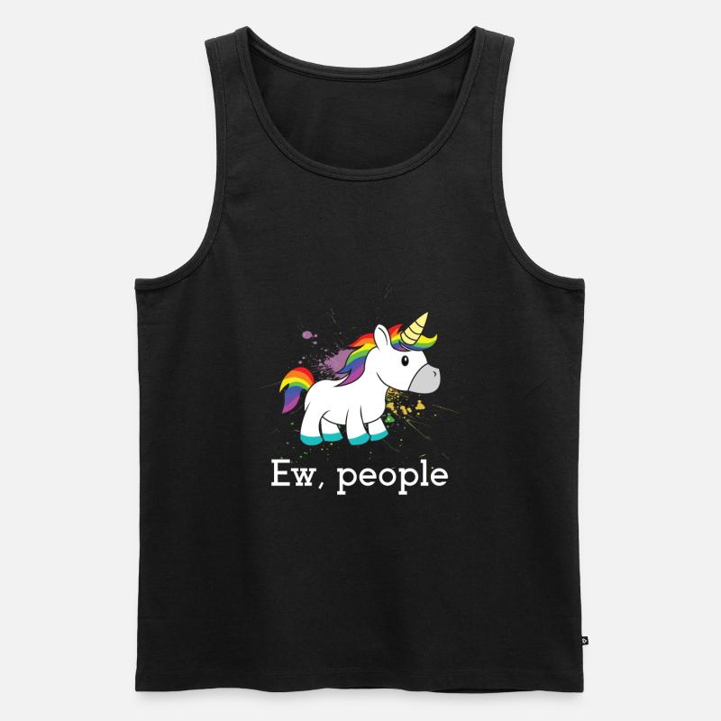Ew Menschen Einhorn - Männer Premium Bio Tank Top - Schwarz