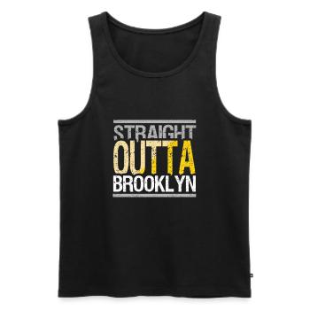Geradeaus Brooklyn - Männer Premium Bio Tank Top - Schwarz - Vorne - Michal (187cm)