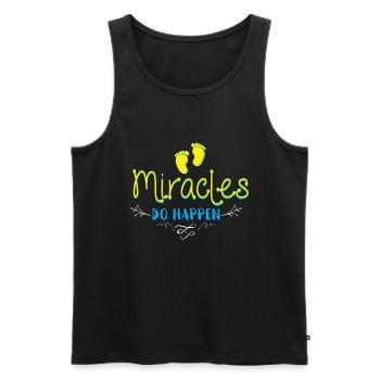 Miracles Do Happen - Men's Premium Organic Tank Top - black - Front - AI Model Male 178 light (178cm)