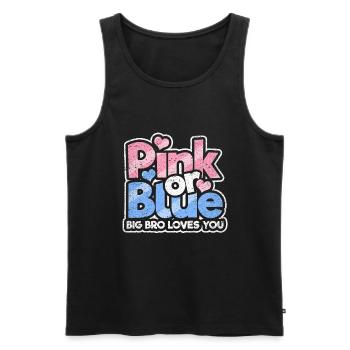 Rosa oder blaues großes Bro liebt Sie - Männer Premium Bio Tank Top - Schwarz - Vorne - AI Model Male 178 light (178cm)