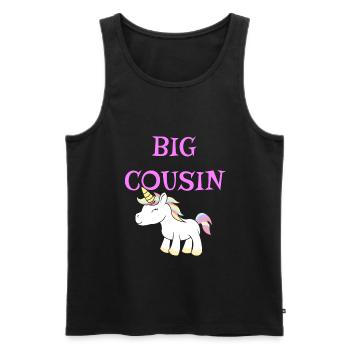Big Cousin Unicorn - Men's Premium Organic Tank Top - black - Front - Michal (187cm)