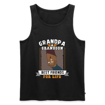 Grandpa And Grandson - Men's Premium Organic Tank Top - black - Front - Michal (187cm)