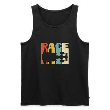 race colors vintage retro farben - Männer Premium Bio Tank Top - Schwarz - Vorne - AI Model Male 178 light (178cm)