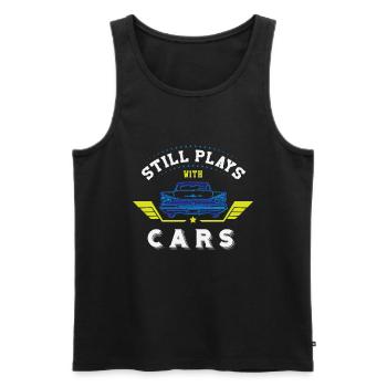 Still Plays With Cars - Men's Premium Organic Tank Top - black - Front - AI Model Male 178 light (178cm)