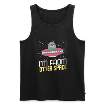 Ich komme aus dem Otter Space - Männer Premium Bio Tank Top - Schwarz - Vorne - AI Model Male 178 light (178cm)