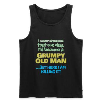 Become A Grumpy Old Man - Men's Premium Organic Tank Top - black - Front - AI Model Male 178 light (178cm)