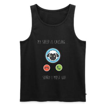 My Sheep Is Calling - Men's Premium Organic Tank Top - black - Front - Michal (187cm)