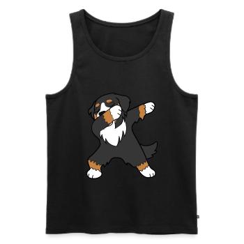 Bernstein Sennenhund tupfen - Männer Premium Bio Tank Top - Schwarz - Vorne - Michal (187cm)