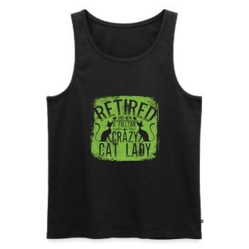 Vollzeit-Crazy Cat Lady - Männer Premium Bio Tank Top - Schwarz - Vorne - AI Model Male 178 light (178cm)