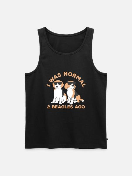 Ich war normal vor 2 Beagles - Männer Premium Bio Tank Top - Schwarz