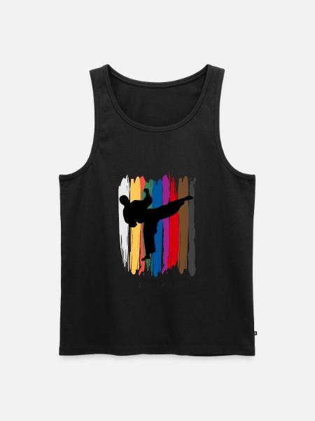 Taekwondo Gürtel Silhouette - Männer Premium Bio Tank Top - Schwarz