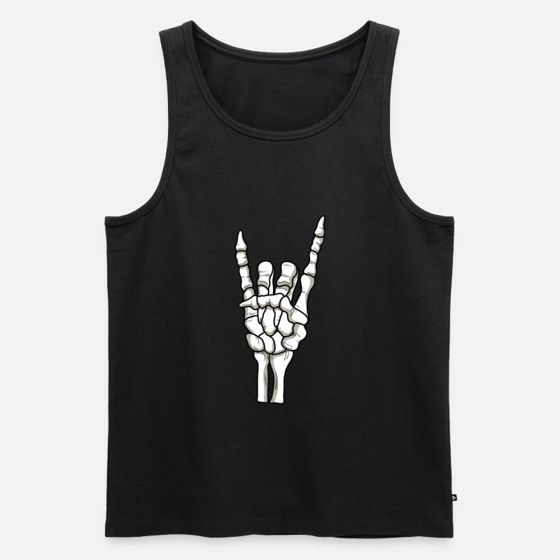 Skeletthand - Männer Premium Bio Tank Top - Schwarz