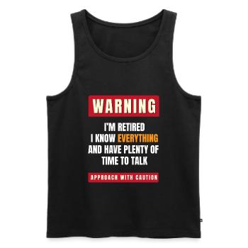 Warnung, ich bin im Ruhestand - Männer Premium Bio Tank Top - Schwarz - Vorne - Michal (187cm)