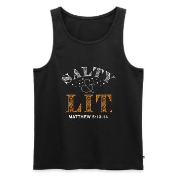 Salzig und beleuchtet - Männer Premium Bio Tank Top - Schwarz - Vorne - AI Model Male 178 light (178cm)