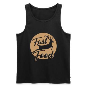 Fast food - Débardeur bio Premium Homme - noir - Devant - Michal (187cm)