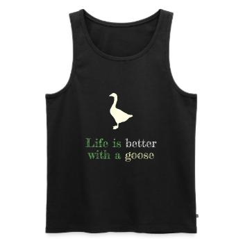 Life Is Better With A Goose - Men's Premium Organic Tank Top - black - Front - Michal (187cm)