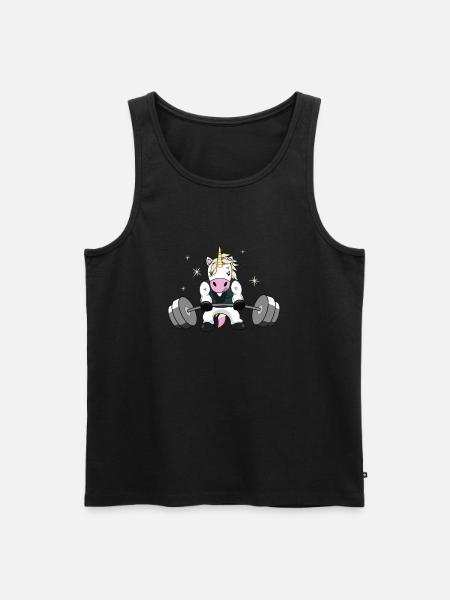 Gewichtheben Einhorn - Männer Premium Bio Tank Top - Schwarz