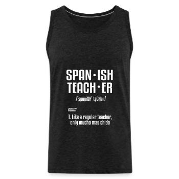 Spanischlehrer-Definition - Männer Premium Bio Tank Top - Anthrazit - Vorne - Alexander (188cm)
