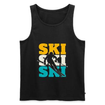 Skifahrer, Skifahren - Männer Premium Bio Tank Top - Schwarz - Vorne - AI Model Male 178 light (178cm)