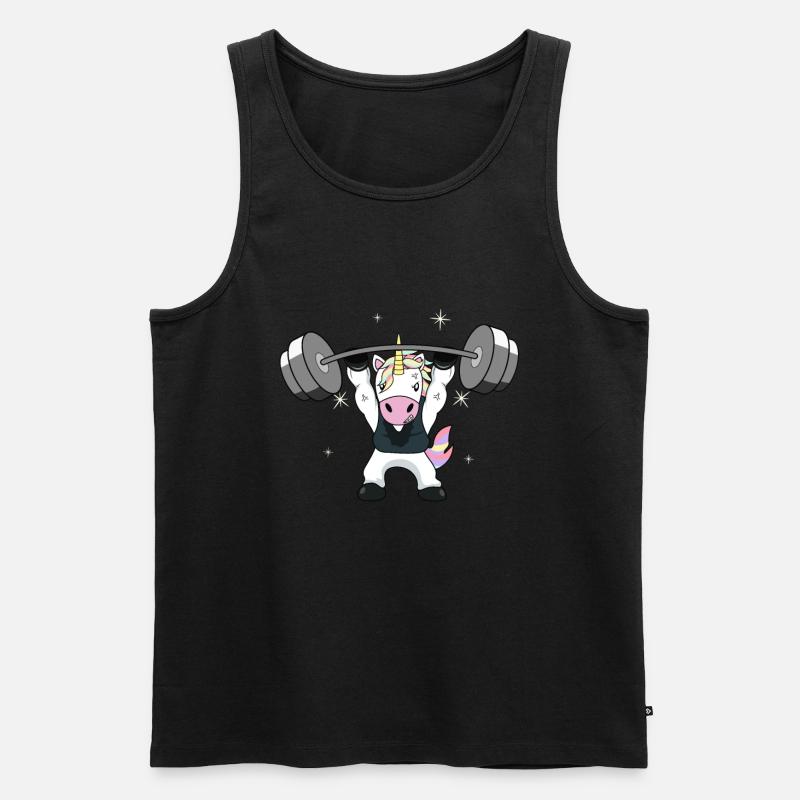 Gewichtheben Einhorn - Männer Premium Bio Tank Top - Schwarz