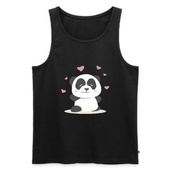 Kawaii Panda - Men's Premium Organic Tank Top - black - Front - Michal (187cm)