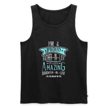 Proud Father-in-Law - Men's Premium Organic Tank Top - black - Front - Michal (187cm)