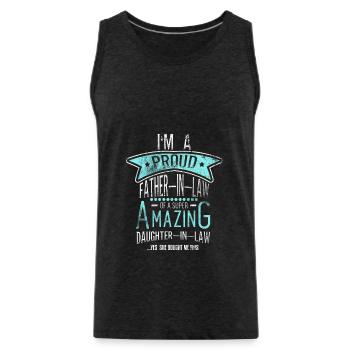 Proud Father-in-Law - Men's Premium Organic Tank Top - charcoal grey - Front - Alexander (188cm)