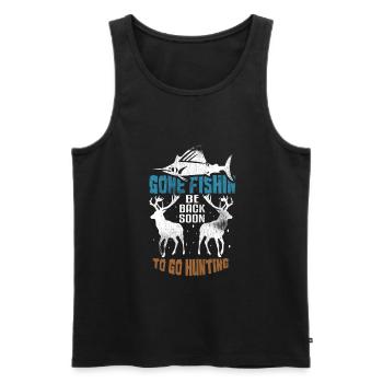 Allé pêcher Huntin - Débardeur bio Premium Homme - noir - Devant - Michal (187cm)