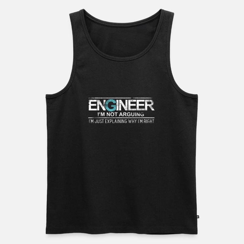 Ingenieur Ich streite nicht - Männer Premium Bio Tank Top - Schwarz