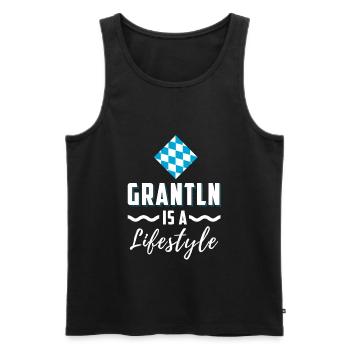 grantln is a lifestyle - Männer Premium Bio Tank Top - Schwarz - Vorne - Michal (187cm)