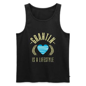 grantln is a lifestyle 2 - Männer Premium Bio Tank Top - Schwarz - Vorne - Michal (187cm)