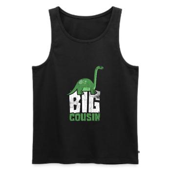 Big Cousin Dinosaur - Men's Premium Organic Tank Top - black - Front - Michal (187cm)