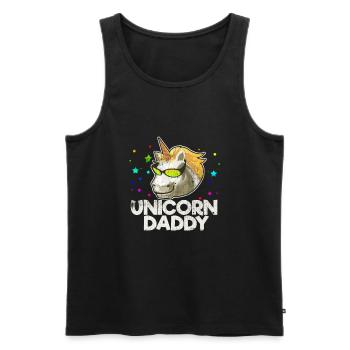 Unicorn Daddy - Men's Premium Organic Tank Top - black - Front - Michal (187cm)