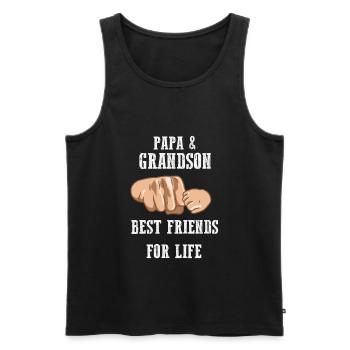 Papa und Enkel Best Friends Opa Großvater - Männer Premium Bio Tank Top - Schwarz - Vorne - AI Model Male 178 light (178cm)